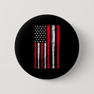 Funny American Flag Baseball Team Premium T Shirt_ 6 Cm Round Badge