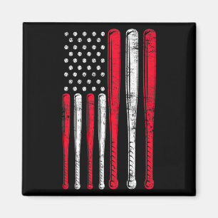 Funny American Flag Baseball Team Premium T Shirt_ Magnet