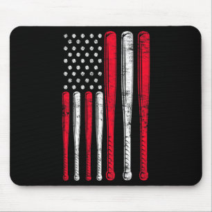 Funny American Flag Baseball Team Premium T Shirt_ Mouse Pad