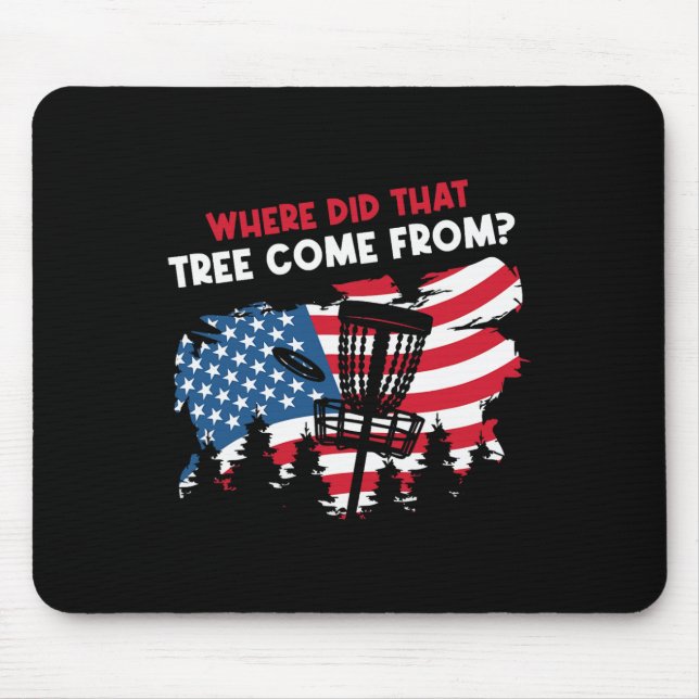 Funny American Flag Disc Golf  Mouse Pad (Front)