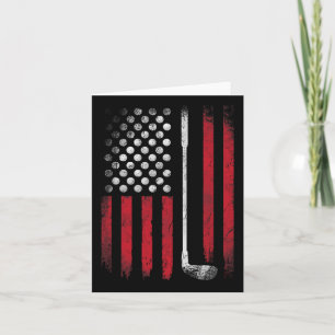 Funny American Flag Golf For Golfer Card