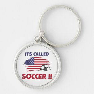 Funny american flag its called SOCCER not FOOTBALL Key Ring