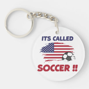 Funny american flag its called SOCCER not FOOTBALL Key Ring