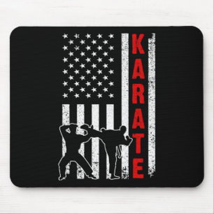Funny American Flag Karate Art For Men Women Karat Mouse Pad