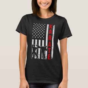 Funny American Flag Karate Art For Men Women Karat T-Shirt