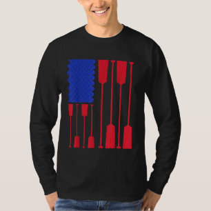 Funny American Flag Rowing Crew Gift Men Women T-Shirt