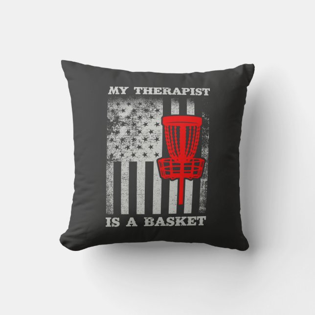 Funny American Flag Ultimate Frisbee Quote Cushion (Front)