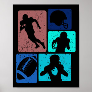 Funny American Football Player Field Game Enthusia Poster