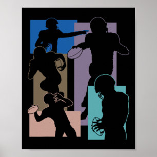 Funny American Football Player Footballer Gaming E Poster