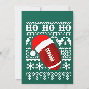 Funny American Football Ugly Christmas Sweater Boy Invitation