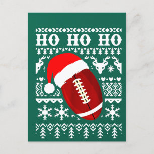 Funny American Football Ugly Christmas Sweater Boy Postcard