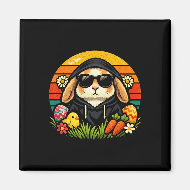 Funny American Fuzzy Lop Easter Rabbit Bunny Desig Magnet (Front)