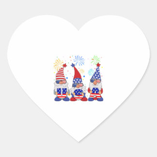 Funny American Gnomes Sunglasses Patriotic USA th  Heart Sticker