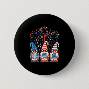 Funny American Gnomes Sungles Patriotic Usa 4th Of 6 Cm Round Badge