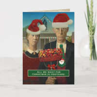 Funny American Gothic Christmas Fruitcake