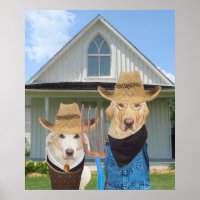 Funny American Gothic Lab Poster