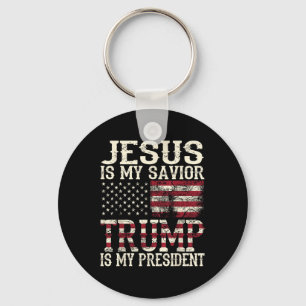 Funny American Jesus Is My Saviour Trump Is My Key Ring