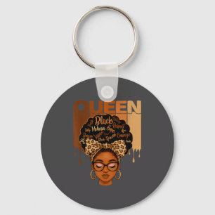 Funny American Melanin History Queen Black African Key Ring