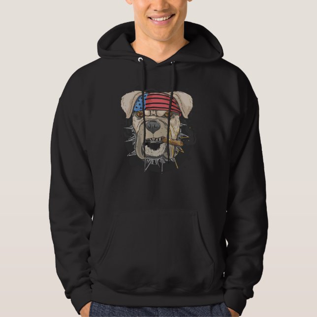 Funny American Pitbull Boxer Hoodie (Front)