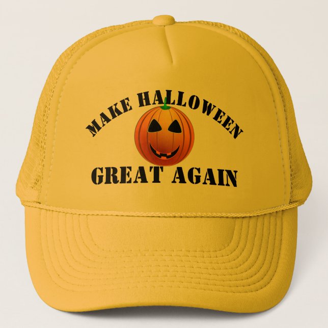Funny American pumpkin Halloween Trucker Hat (Front)