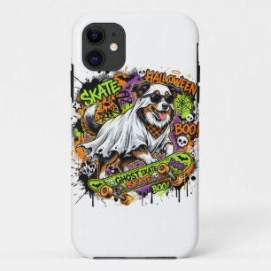 Funny American Shepherd Ghost Skateboard Halloween iPhone 11 Case