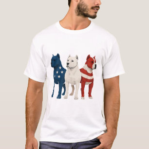 Funny American Staffordshire Terrier American Flag T-Shirt