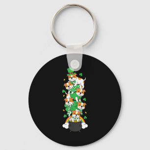 Funny american staffordshire terrier st patricks key ring