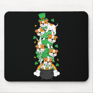 Funny american staffordshire terrier st patricks mouse pad