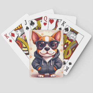 Funny American Staffordshire Terrier Sunglasses Playing Cards