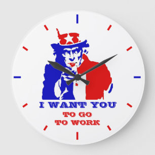 Funny American Uncle Sam Large Clock