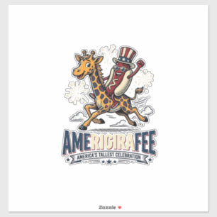 Funny Amerigiraffee Patriotic Giraffe Hot Dog Shir