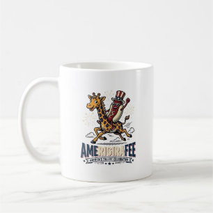 Funny Amerigiraffee Patriotic Giraffe Hot Dog Shir Coffee Mug