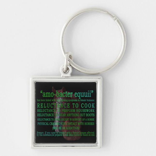 funny amo-bacter equui horse lover keyring (Front)