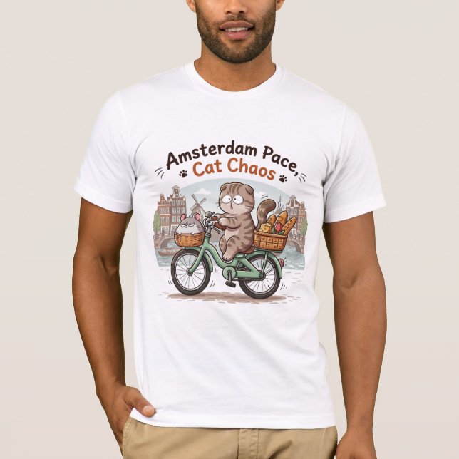 Funny Amsterdam Cat T-Shirt (Front)