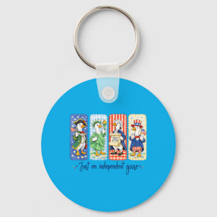 Funny An Independent Goose 4th Of July Red White Key Ring