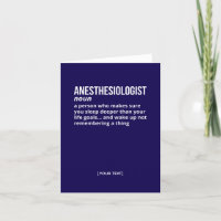 Funny Anaesthesiologist Definition Card