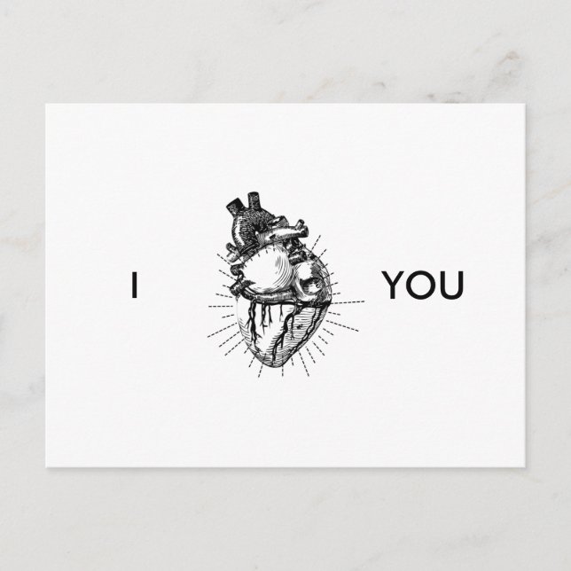 Funny Anatomically Correct Heart Postcard (Front)
