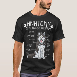 Funny Anatomy Alaskan Malamute Dog Lover T-Shirt