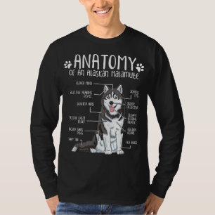 Funny Anatomy Alaskan Malamute Dog Lover T-Shirt