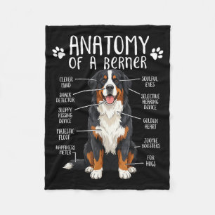 Funny Anatomy Bernese Mountain Dog Cute Berner Lov Fleece Blanket