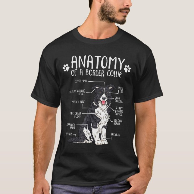 Funny Anatomy Border Collie Dog Lover Gift T-Shirt (Front)