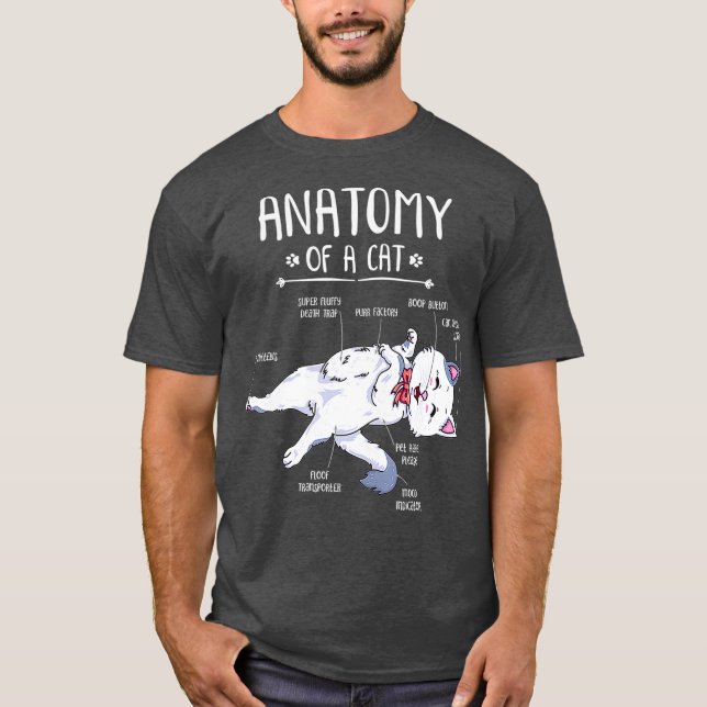 Funny Anatomy Cat Kitty Kitten Lover Gift T-Shirt (Front)