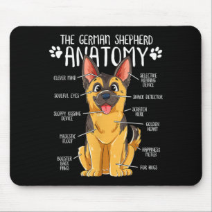 Funny Anatomy German Shepherd Dog Owner Mouse Pad
