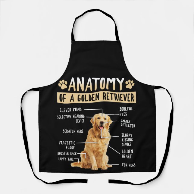 Funny Anatomy Golden Retriever Dog Lover Gift Apron (Front)