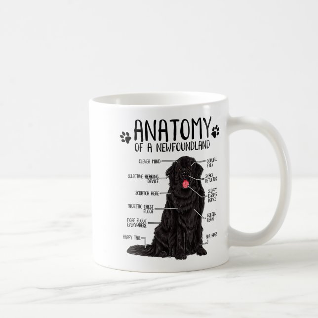 Funny Anatomy Newfoundland Dog Cute Newfie Lover  Coffee Mug (Right)
