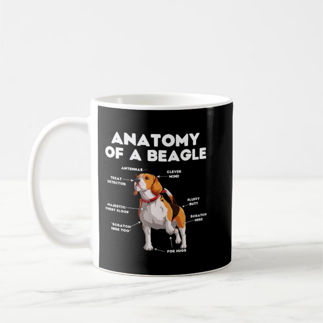 Funny Anatomy of a Beagle 93 Coffee Mug (Left)