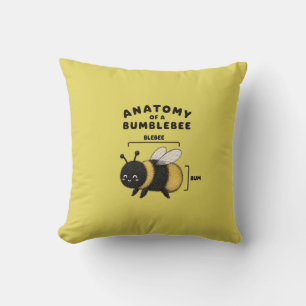 Funny Anatomy Of A Bumblebee Blebee Bum Cute Cushion