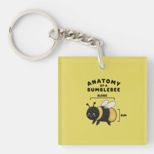 Funny Anatomy Of A Bumblebee Blebee Bum Cute  Key Ring