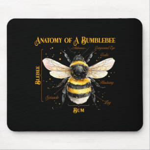 Funny anatomy of a bumblebee sarcastic humour mouse pad
