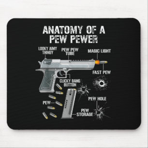 Funny Anatomy Of A Pew Pewer - Ammo Gun - Amendmen Mouse Pad